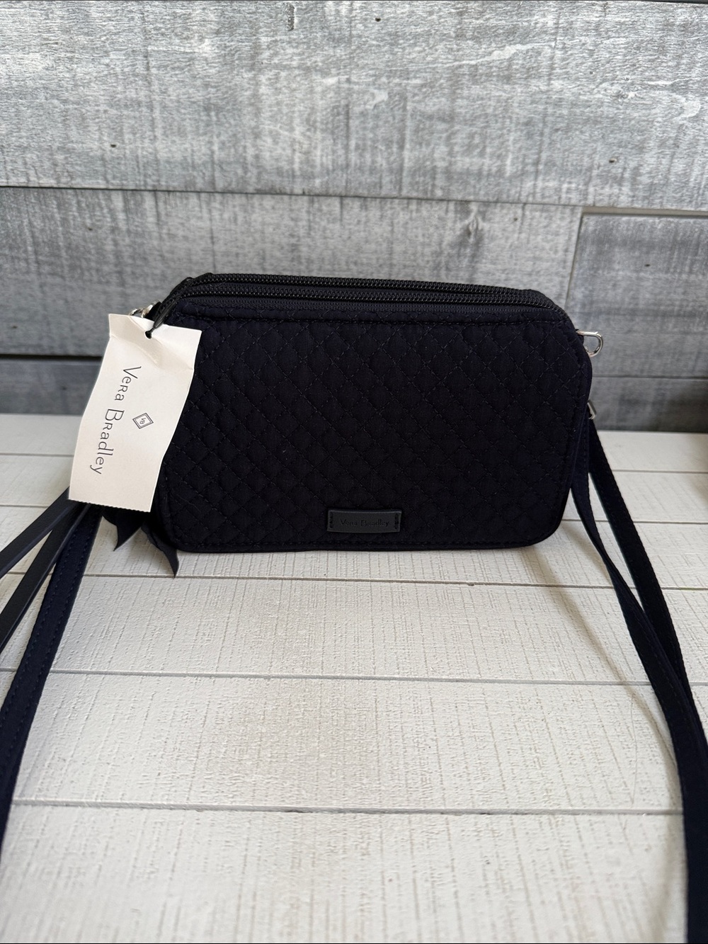 Vera Bradley Black Quilted Double-Zip Crossbody
